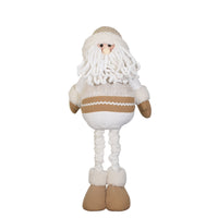 Adjustable Plush Santa Claus Decoration – Beige & White