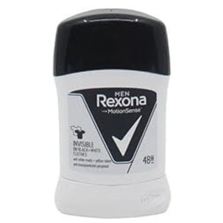 Rexona Men's Deodorant Stick Invisible on Black + White Clothes, 40 g