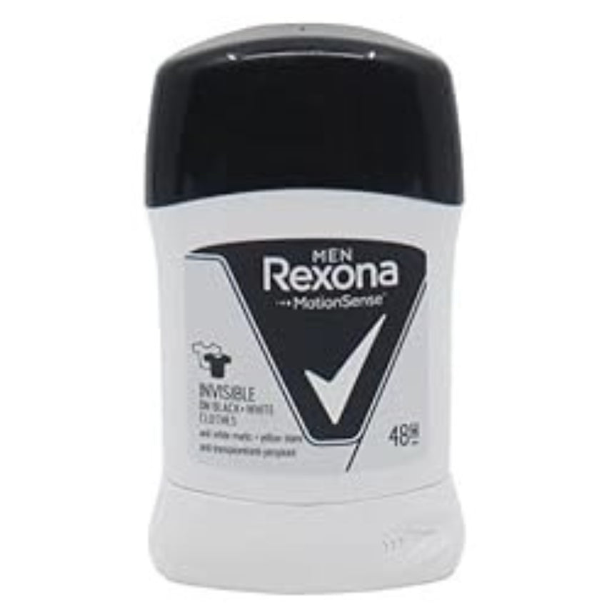 Rexona Men's Deodorant Stick Invisible on Black + White Clothes, 40 g