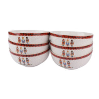 Holiday Nutcracker Porcelain Bowl – 6 Pcs Set 14Cm