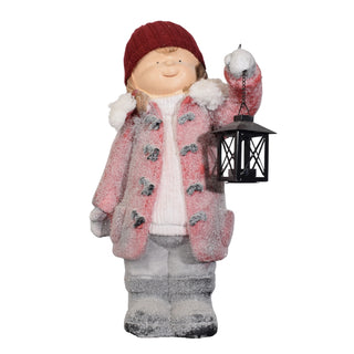 Autumn Girl Figurine with Maple Leaves