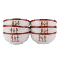 Holiday Nutcracker Porcelain Bowl – 6 Pcs Set 14Cm