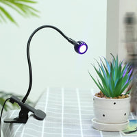 LED Nail Lamp, UV Nail Dryer Lamp, UV LED Purple Light, USB with Clip and Switch, Ideal for Working Fingers or Any Hand (Black)