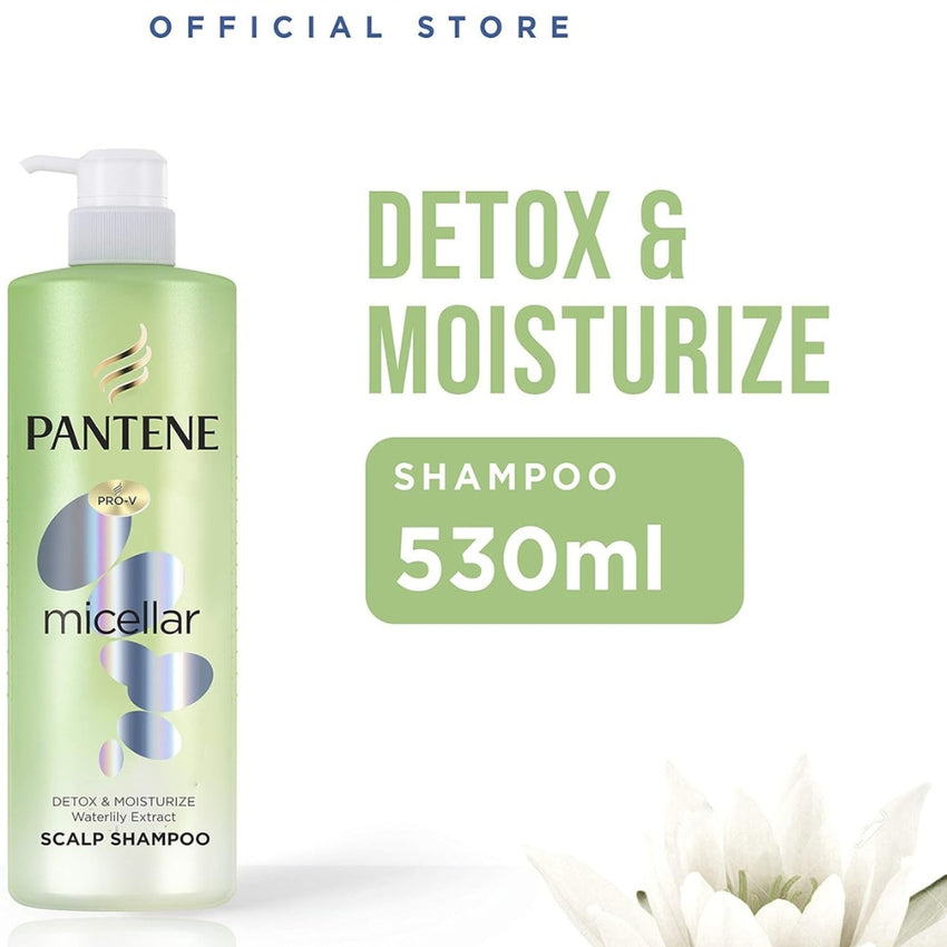 Pantene Micellar Scalp Shampoo Detox & Moisturize Waterlily Extract,530Ml