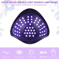 UV Nail Dryer Lamp 180W UV LED Portable Professional Automatic 4 Timers 10/30/60/99S, LCD Screen, Removable Base, Intelligent Sensor Lamp UV Nail Dryer for All Gels