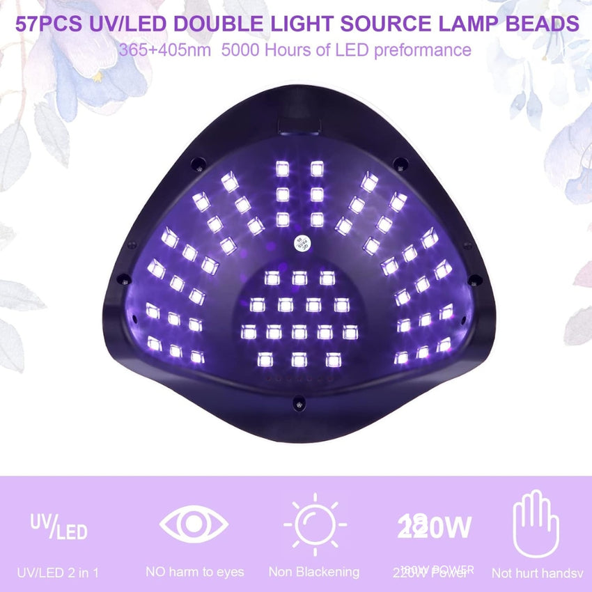 UV Nail Dryer Lamp 180W UV LED Portable Professional Automatic 4 Timers 10/30/60/99S, LCD Screen, Removable Base, Intelligent Sensor Lamp UV Nail Dryer for All Gels