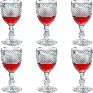 Wine Glassware Clear Water Goblets set of 6 Christmas Glasses