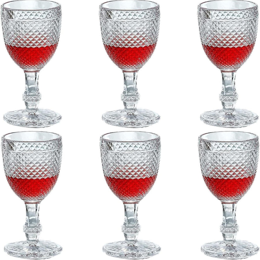 Wine Glassware Clear Water Goblets set of 6 Christmas Glasses