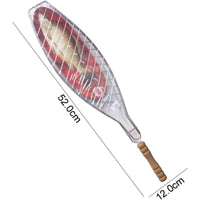 Stainless Steel Fish Carving Fillet Grill Fish Grill BBQ Basket Wood Handle Grill Clip BBQ Fillet Grilling Fish