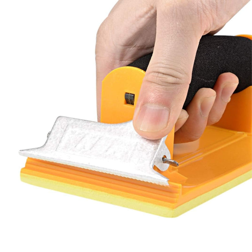 uxcell Sander Block 7 X 3.5 Inch Sandpaper Sheet Holder Hand Tool with Sponge Handle for Sanding Grinding Polishing