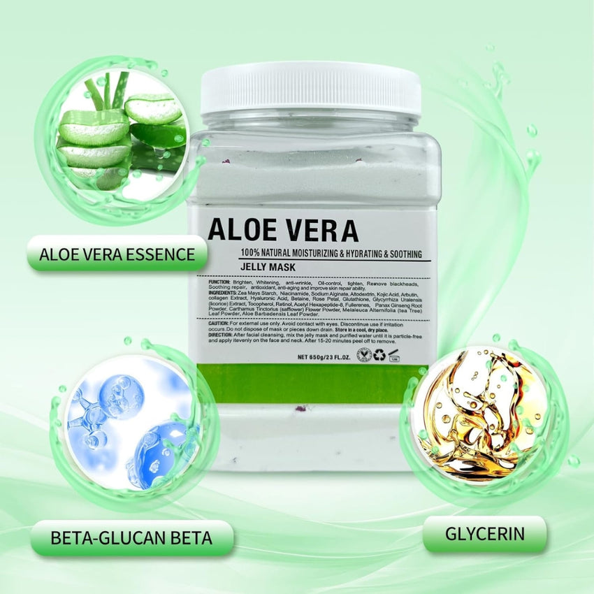 Jelly Mask Powder for Facials, Hydrating & Moisturizing Jelly Face Mask Skin Care Aloe Vera