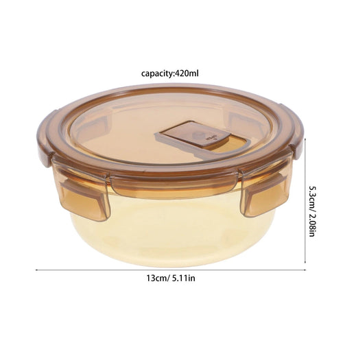 WORGEOUS Heat-Resistant Glass Bowls With Lids Clear Salad Bowl For Soup Fruit And Meal Prep Microwave Safe Ideal For Home Offices 420ml