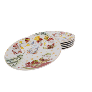 Christmas Ceramic Plate – 6pcs Set 20Cm