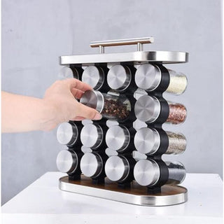 Spices jar set with rack, spices jar organizer, kitchen organizer spices jar, 16 Jar Spice Set with Stand