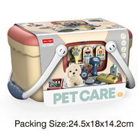 Fridja Pet Care Play Set Dog Grooming Kit with Backpack Doctor Set Vet Kit Educational Toy Pretend Play for Toddlers Kids Children