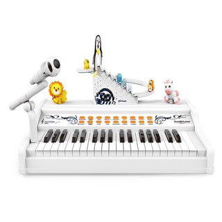 MILI Beginner Infant Electronic Piano Microphone Small Organ Toy for Baby Boys Girls PC Material Light Learning Battery Operated
