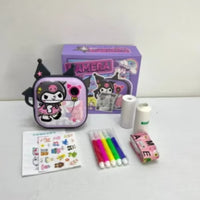 Kids Camera Instant Print With Mini Carton Camera 2.4 Inch IPS 180° Flip Screen Photography Camera for Girls