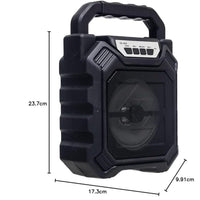 Portable Bluetooth Speaker with USB, AUX,SD Card,Battery and LED Lights Wireless (Black)