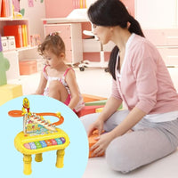Small Piano Keyboard, Stair Climbing Duck Musical Instrument Toy for Kids
