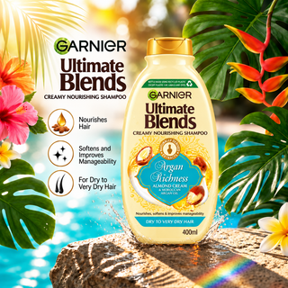 Garnier Ultimate Blends Argan Richness Creamy Nourishing Shampoo with Almond Cream & Moroccan Argan Oil 400ml