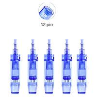 Derma Pen 12 Pin Needle Cartridge Tip- Pack of 100 | Blue
