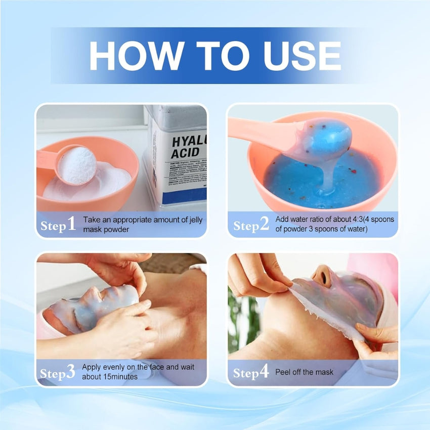 Jelly Mask Powder for Facials, Hydrating & Moisturizing Jelly Face Mask Skin Care Hyalorunic Acid