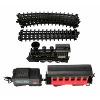 Children's railway "Classic Train", 15 Parts, Light, Sound, Smoke, Black/Red, 50x29 Cm
