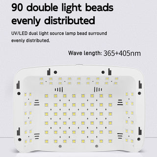 380W UV LED Dual Light Source Nail Lamp Intelligent Induction Timed Feature Special Light Therapy Machine for Home Use Includes