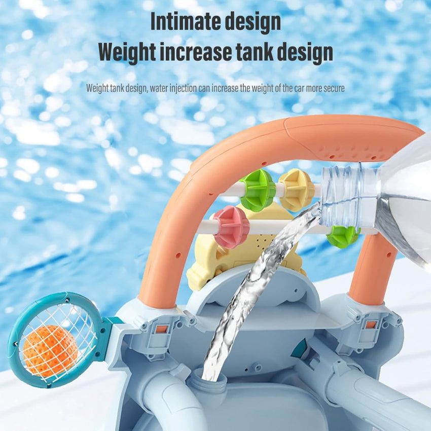 IoF Sit-to-Learn Foldable Baby Walker - Baby Walker with Learning Toys-Lion-Themed Blue