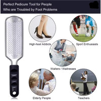 Stainless Steel Foot Files, Crusty Foot Remover, Dead Skin Remover, Foot Care, Suitable for Men and Women, Suitable for Crusty and Chapped Feet (Black)