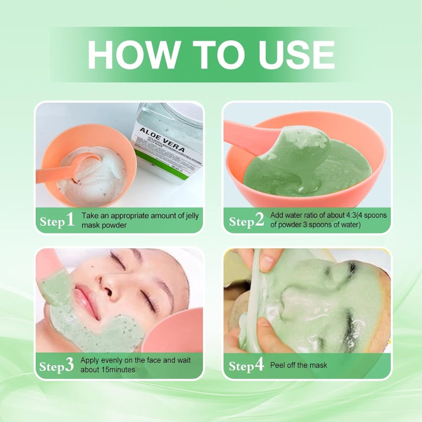 Jelly Mask Powder for Facials, Hydrating & Moisturizing Jelly Face Mask Skin Care Aloe Vera