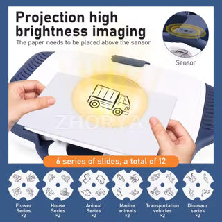 Zhorya Sketch Projector Drawing Projector Toys Children'S Table Projector Magnetic Drawing Board for Kids