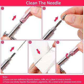 Cordless Airbrush Kit, Rechargeable Handheld Air Compressor Spray Gun Airbrush Kit for Nail Art, Cake, Make Up, Tattoo, Face Paint and Model Pink