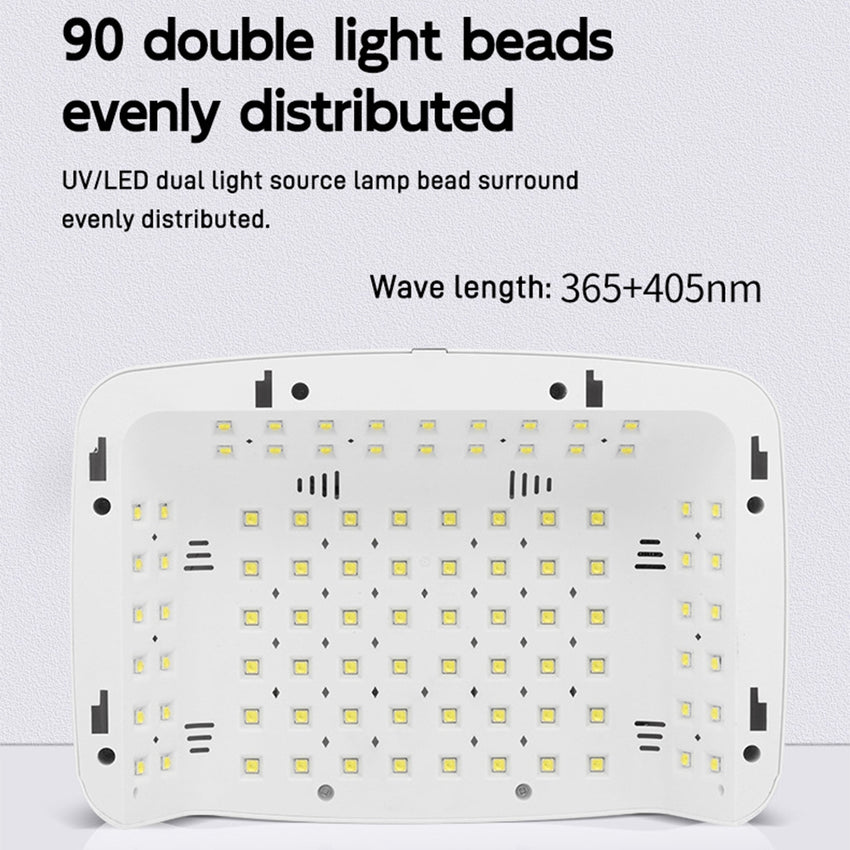380W UV LED Dual Light Source Nail Lamp Intelligent Induction Timed Feature Special Light Therapy Machine for Home Use Includes