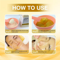 Jelly Mask Powder for Facials, Hydrating & Moisturizing Jelly Face Mask Skin Care Luxury 24K Gold