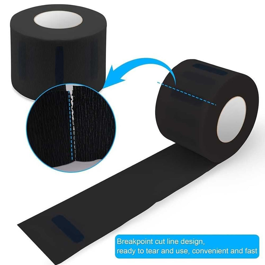 Neck Paper Barber Shop Hairdressing Cut 5 Rolls Black