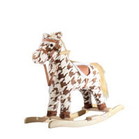 Plush Rocking Horse – Brown and White Pattern