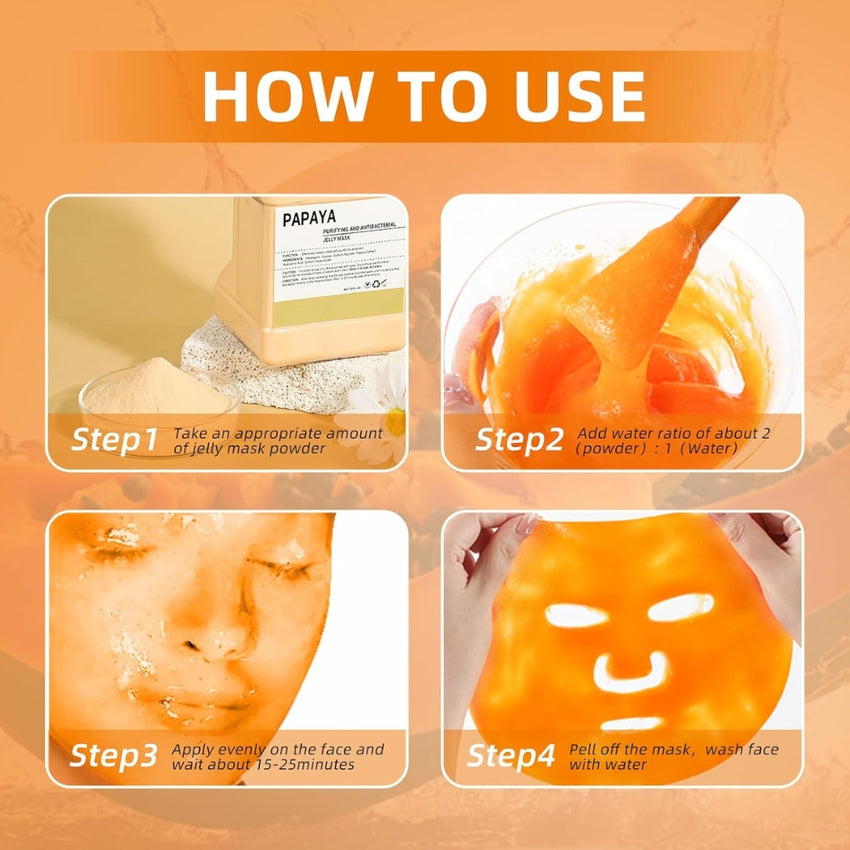 Jelly Mask Powder for Facials, Hydrating & Moisturizing Jelly Face Mask Skin Care Papaya