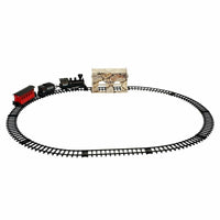 Children's railway "Classic Train", 15 Parts, Light, Sound, Smoke, Black/Red, 50x29 Cm