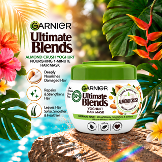 Garnier Ultimate Blends Almond Crush Yoghurt Hair Mask with Organic Almond Milk & Organic Agave Sap 300ml