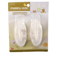 Powerful Hook Suction Plastic Hooks, White, 2 Pieces