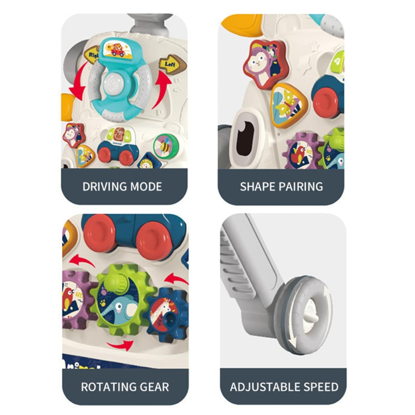 Baby Walker 3 in 1 Sit to Stand Push Walker With Activity Table and Center for Newborn Toddler