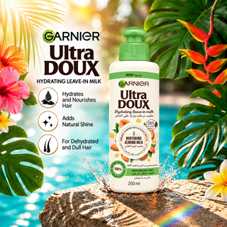 Garnier Ultra Doux Hydrating Leave-In Milk with Organic Almond Milk & Agave Nectar 200ml