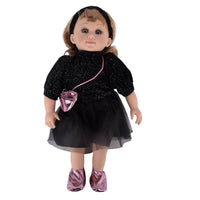 Cufan Fashion Doll with Black Dress and Pink Accessories