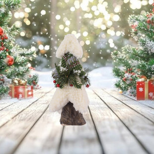 Cozy Winter Gnome Tree Figurine 20Cm