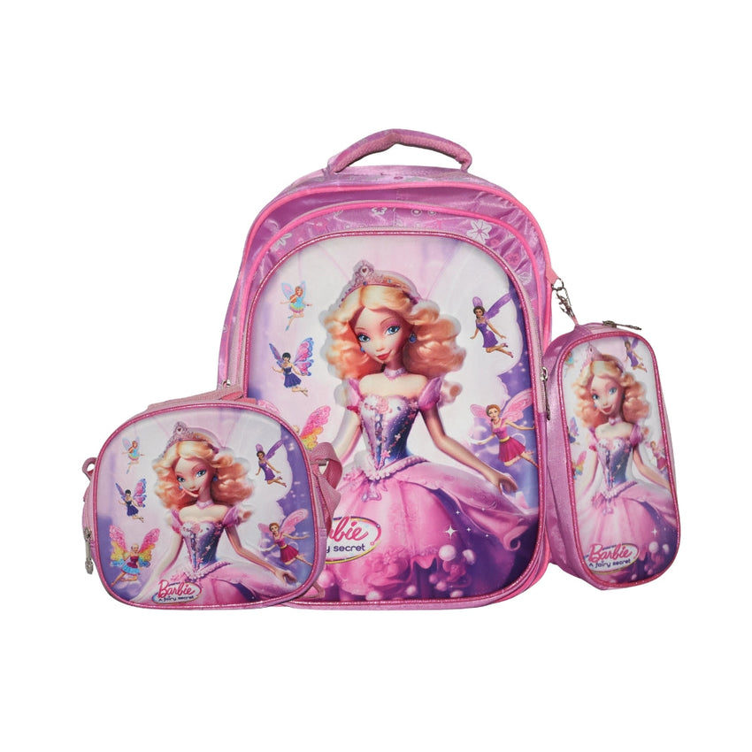 Barbie Fairy Secret 3-Piece School Bag Set for Girls