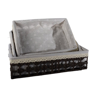 Desktop Woven Storage Basket, Multi-functional Organizer Set, Large+Medium+Small, Woven Craftsmanship