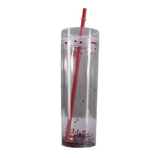 Double Wall Rose Glitter Plastic Cups