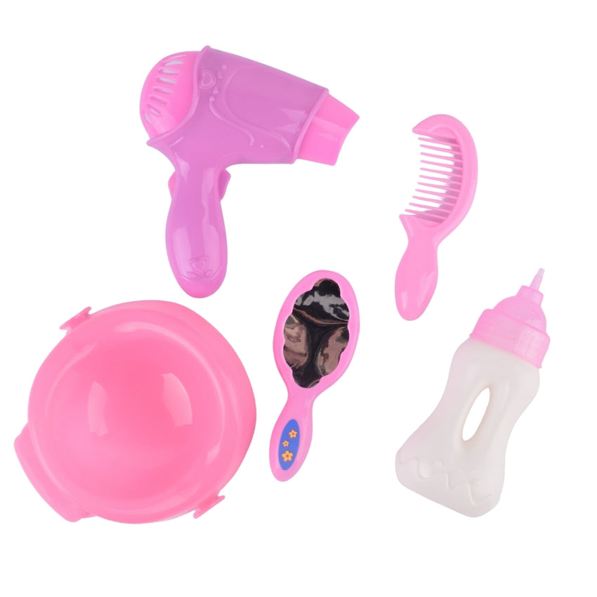 Drink and Wet Baby Doll Set with Sounds – Hair Styling Edition