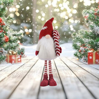 Christmas Gnome with Candy Cane Decoration